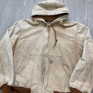 Carhartt Cream and Brown Lightweight Shirt Jacket